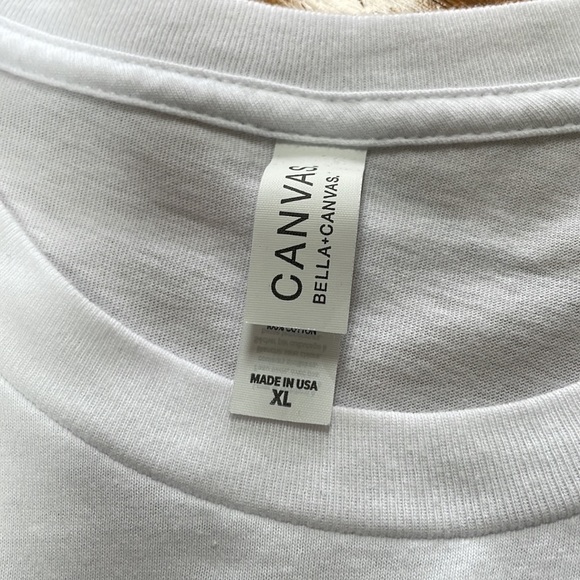 White graphic tee. Bella Canvas. Size XL. Fabric is 100% cotton. - Picture 3 of 5